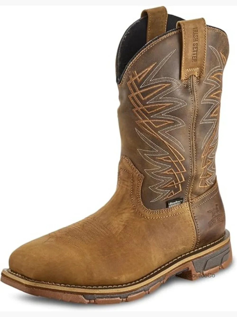 Men's 11in Waterproof Pull-On Work Boot Soft Toe Steel Shank